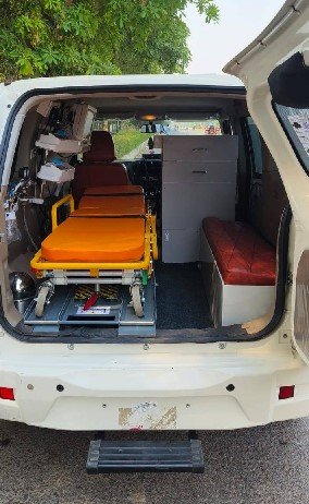 ICU setup inside ambulance